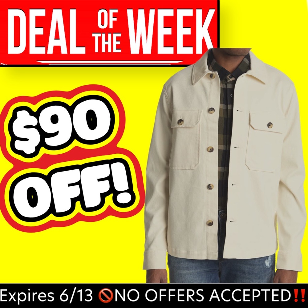 🔥🆕 Michael Kors Bedford Corduroy Shirt Jacket Cream